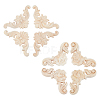 8Pcs 2 Styles Carved Wooden Corner Decoration WOOD-FH0002-28-1