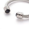 304 Stainless Steel Cuff Bangles BJEW-L642-28P-2