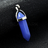 Bullet Imitation Jade Glass Pointed Pendants G-F295-01D-2
