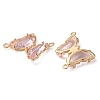 Brass Pave Faceted Glass Connector Charms FIND-Z020-04I-2