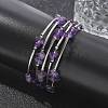 Natural Amethyst Chip Warp Bracelets X-BJEW-JB01517-02-2