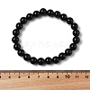 Natural Obsidian Beaded Stretch Bracelets BJEW-Q692-12-8mm-2