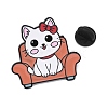 Cat Sitting in Sofa Enamel Brooches AL-I001-06EB-01-3