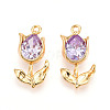 Brass Micro Pave Cubic Zirconia Pendants X-KK-N262-115A-G-1
