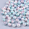Rainbow ABS Plastic Imitation Pearl Beads OACR-Q174-8mm-05-2