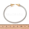Duo Tone 304 Stainless Steel Double Terminal Cone Open Cuff Bangles for Women SA-CBA2192-03GP-5