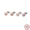 Valentine Presents for Her 925 Sterling Silver Ball Stud Earrings EJEW-D029-4.5mm-1-8
