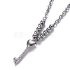 304 Stainless Steel Pendant Necklaces NJEW-O113-05P-4