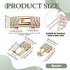 6 Pairs Zinc Alloy Rhinestone Snap Lock Clasps FIND-FG0005-21KCG-2