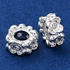 Brass Micro Pave Clear Cubic Zirconia Spacer Beads KK-Z089-14S-2