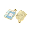 Golden Plated Alloy Enamel Pendants X-ENAM-Z017-12G-01-2