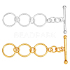 2Pcs 2 Colors 925 Sterling Silver Toggle Clasps STER-GA0001-41-1