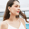 12Pcs 2 Colors Brass with Glass Pearl Pendants KK-BBC0024-92-5