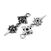 316 Surgical Stainless Steel Micro Pave Cubic Zirconia Pendants X-STAS-G349-03AS-01-2