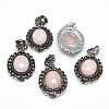 Natural Rose Quartz Gothic Pendants X-G-F228-18G-FF-1