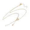 Brass Pave Clear AB Cubic Zirconia Bowknot Star Pendant Necklaces for Women KK-CBA6599-01G-2