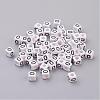 White Cube Letter Acrylic Beads X-PL37C9308-O-1