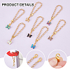Butterfly Brass Glass Cup Charms HJEW-UN00017-5
