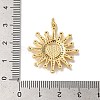 Sun with Heart Brass Micro Pave Cubic Zirconia Pendants KK-K385-071G-4