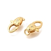 Brass Micro Pave Clear Cubic Zirconia Lobster Claw Clasps KK-G600-25G-01-2