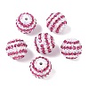 Striped Resin Rhinestone Beads OACR-A037-01C-1