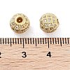 Round Brass Micro Pave Cubic Zirconia Beads ZIRC-N016-01G-8mm-3