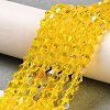 Transparent Electroplate Glass Beads Strands GLAA-F029-3mm-D22-4