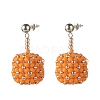 TOHO Japanese Seed Beads Dangle Stud Earrings EJEW-JE04762-03-3