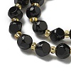 Natural Black Onyx(Dyed & Heated) Beads Strands G-K387-A03-01-3