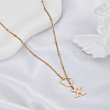 1Pc Letter & Heart Stainless Steel Lariat Necklaces for Women NJEW-LP0002-87G-X-3