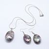 Abalone Shell/Paua Shell Jewelry Sets SJEW-E032-02-1