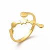 Ion Plating(IP) 304 Stainless Steel Morning Star Open Cuff Ring for Women RJEW-B027-12G-3