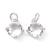 Brass Cubic Zirconia Charms ZIRC-C022-05P-1