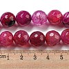 Faceted Natural Dragon Veins Agate Beads Strands G-F447-12mm-P01-5