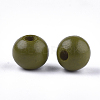Painted Natural Wood Beads WOOD-S049-05E-2