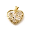 Rack Plating Brass Micro Pave Cubic Zirconia Pendants KK-L226-001G-04-1