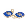 Brass Micro Pave Cubic Zirconia Enamel Pendants KK-E068-VB149-1-3