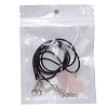 2Pcs 2 Style Heart & Cone Natural Rose Quartz Pendant Necklaces Sets PW-WG47736-01-5