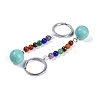 Synthetic Turquoise Round Beaded Keychain G-H076-01P-05-1