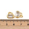Brass Micro Pave Clear Cubic Zirconia Charms KK-A269-37G-3