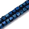 Electroplated Natural Lava Rock Beads Strands G-A256-D01-01C-1