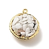 Natural Howlite Chip Pendants KK-C242-05G-15-1
