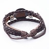 PU Leather Cord Multi-strand Bracelets BJEW-P137-B-AB-3