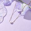 Round Natural Cultured Freshwater Pearl Pendant Necklaces NJEW-JN04966-2