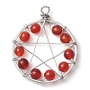 Copper Wire Wrapped Natural Gemstone Beaded Pendants PALLOY-JF02804-3