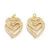 Brass Micro Pave Clear Cubic Zirconia Pendants ZIRC-M115-29G-1