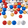 Fashewelry 50Pcs 5 Styles Painted Natural Wood Beehive European Beads WOOD-FW0001-01-2