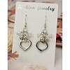 Fashion Glass Heart Dangle Earrings for Valentine's Day EJEW-JE00480-2