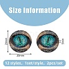 CHGCRAFT 12 Sets 12 Style Luminous Self Adhesive Glass Eyes Cabochons GLAA-CA0001-58-2