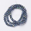 Electroplate Transparent Glass Beads Strands EGLA-A034-T8mm-Q14-2